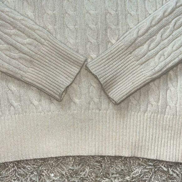 Antonio Melani Sweater 100% Cashmere Ivory Cable knit Pullover Small - Picture 9 of 10